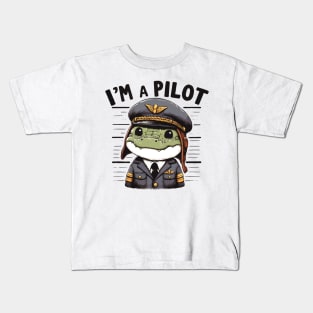 Crocodile Pilot Kids T-Shirt